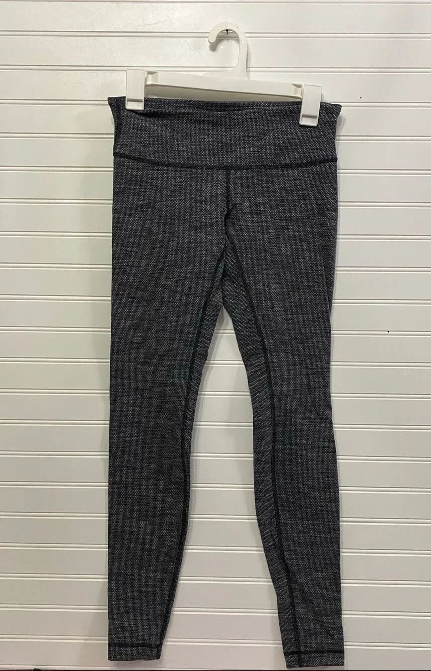 Lululemon High Times Pant Diamond Jacquard Space Dye Black Slate Size 6